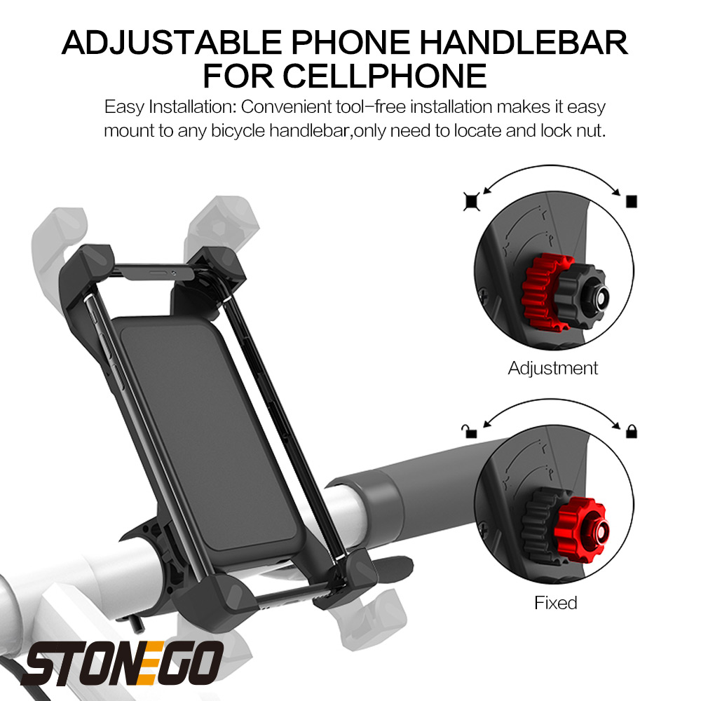 STONEGO Uniwersalny uchwyt na telefon rowerowy Premium do montażu na stojaku Akcesoria motocyklowe Idealny dla entuzjastów rowerów lub motocykli