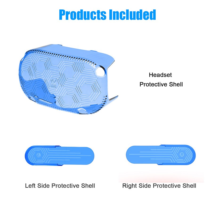 Couvercle de lentille de Protection pour casque VR, coque de Protection latérale gauche et droite pour Oculus Quest 2, accessoires de casque: Blue