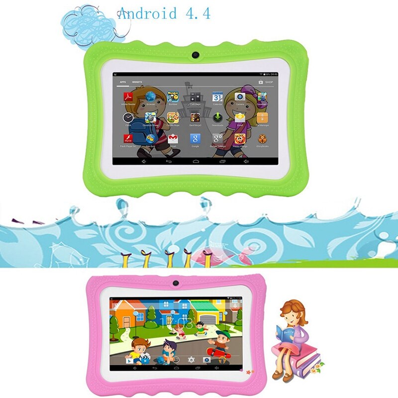 7 inch android kindertablet met dubbele camera, wifi, educatief spel voor jongens en meisjes (britse stekker)