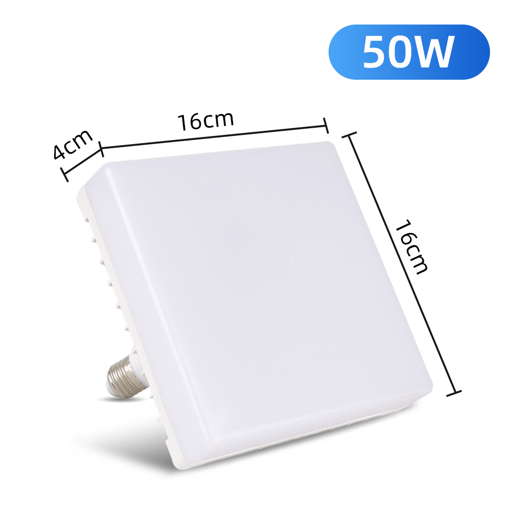 Bombillas Led cuadradas E27, iluminación de techo interior para sala de estar, pasillo, 30/40/50/65W, luces de garaje superbrillantes, bombilla Led: green