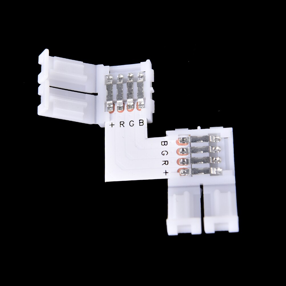 10mm 4-Pin RGB PBC LED Light Strip Connector Gapless Strip To Strip Solderless Adapter For SMD 3528 2835 Strip White