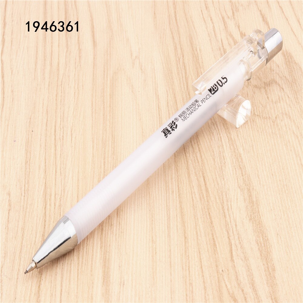 Crayon mécanique automatique blanc 482, Transparent, 0.5mm, stylo à dessin, fournitures scolaires et de bureau: 1pcs Pen