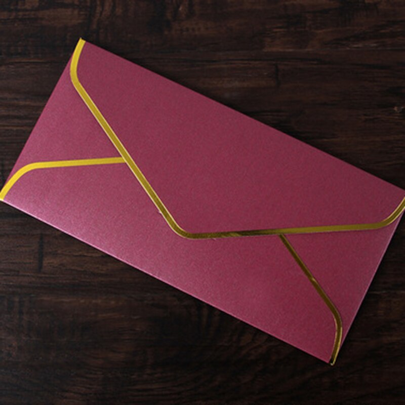 50Pcs 22x11cm Retro Envelope Vintage Paper Envelopes Postcard Packaging Envelope Luxurious Wedding Invitation Card Envelope: wine red