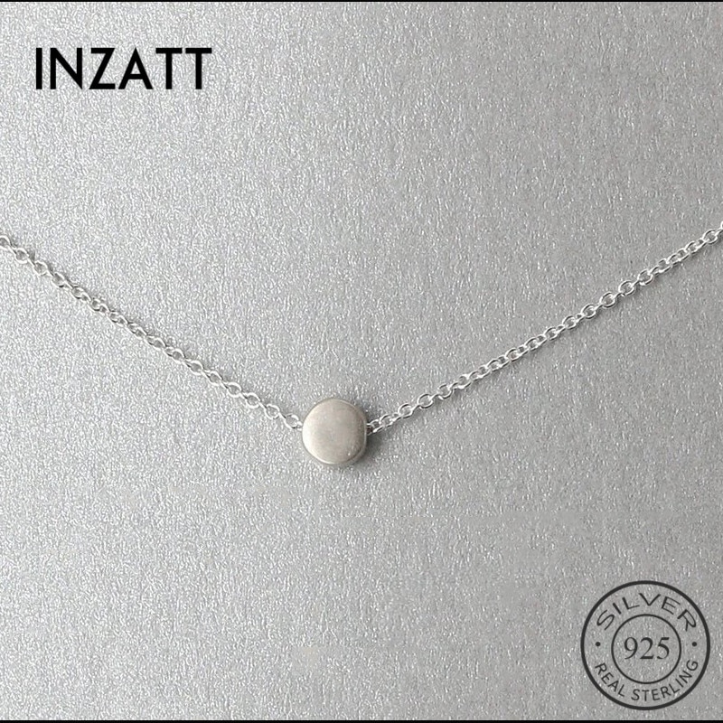 INZATT – collier avec pendentif en perles rondes pour femme, bijou fin, minimaliste, couleur or, argent Sterling 925