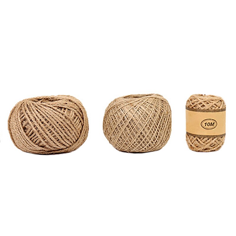 10m/50m/100m Natural Jute Twine Burlap String Linen Rope Party Wedding Wrapping Cords Thread DIY Scrapbooking Craft Decor