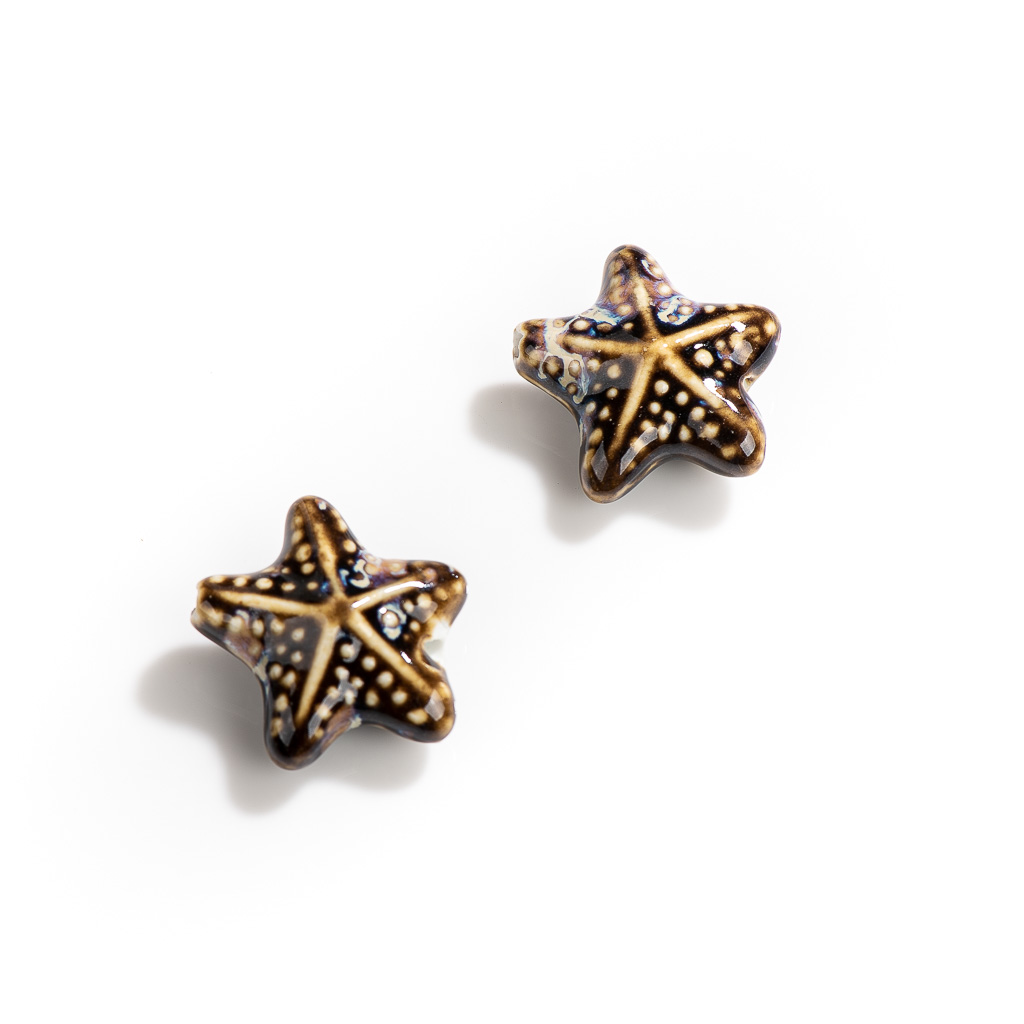 40 # Colgante de cuentas de cerámica de estrella de mar grande roja, forma especial de , fabricación de joyas de porcelana para collar y pulsera, 2 uds. # XN171: Azul cielo