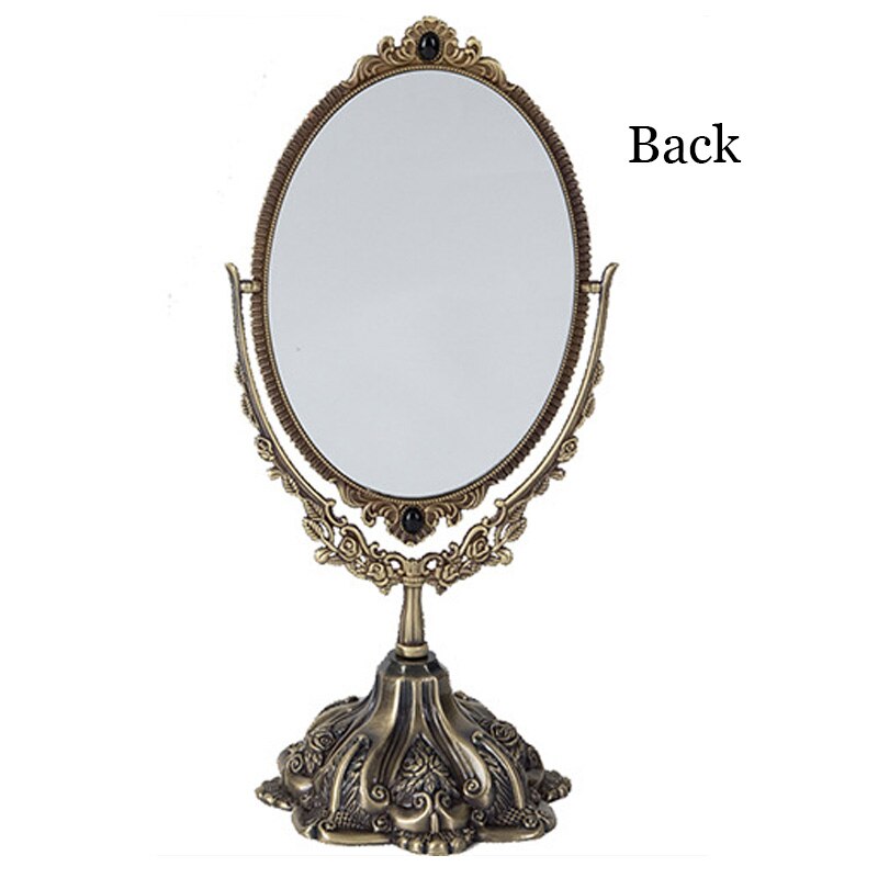 Specchio per trucco da tavolo Vintage doppio lato rotante europeo decorazioni per la casa principessa specchio cosmetico cornice Decor tavolo specchi da toeletta