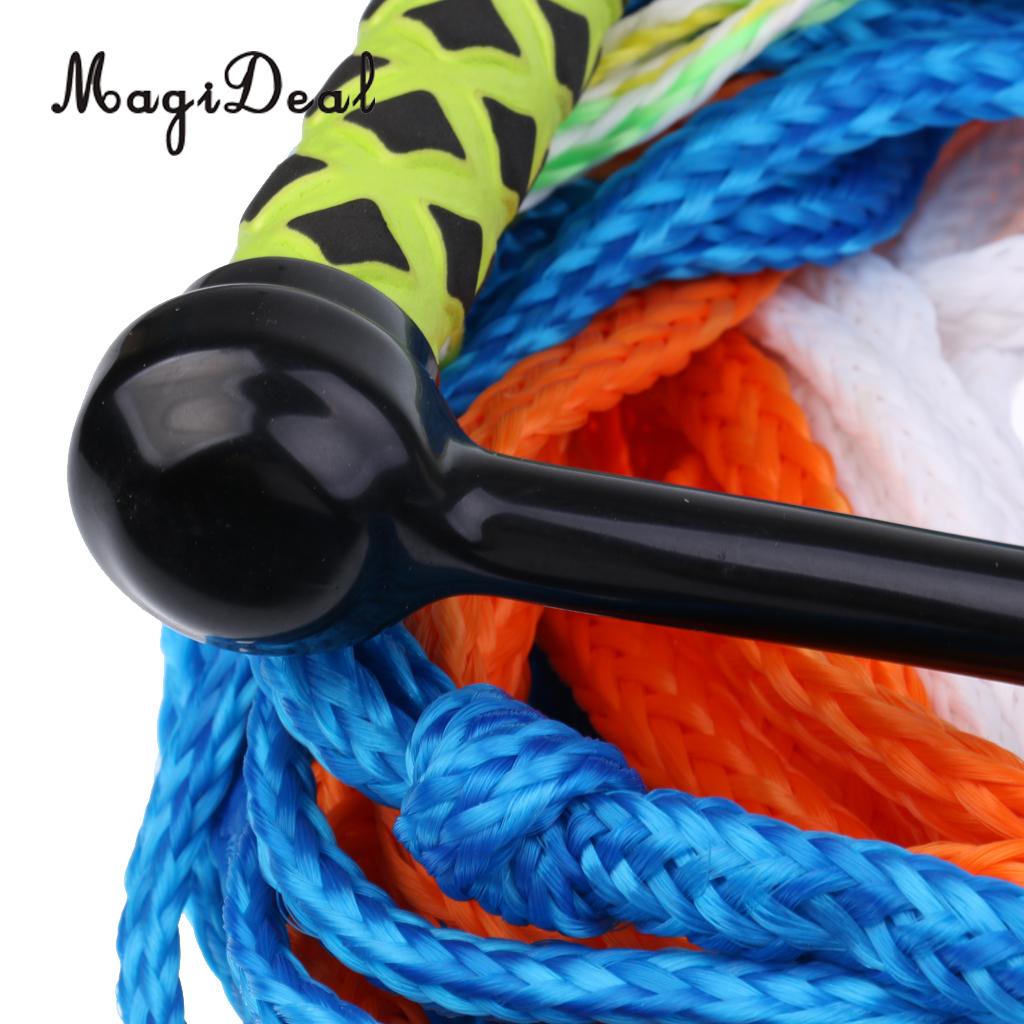 MagiDeal Safety Surfing Acces 23 Meters10mm Water Ski Wakeboard Rope with Handle Grip for Waterski Euquipment Leash Knee Line