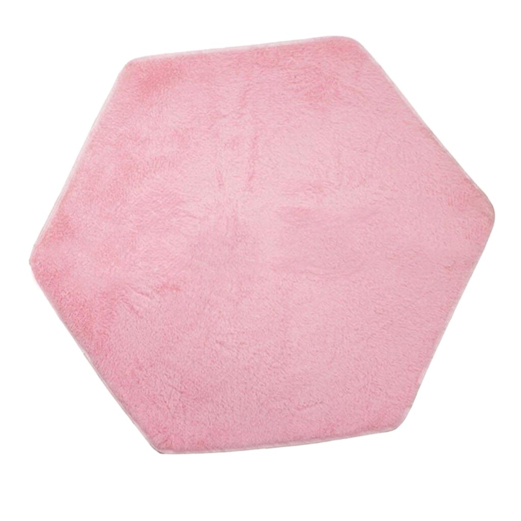 Soft Indoor Hexagon Rug Pad, Play Tent Carpet for Children Bedroom Reading Nook Nursery Decor, (Pink)
