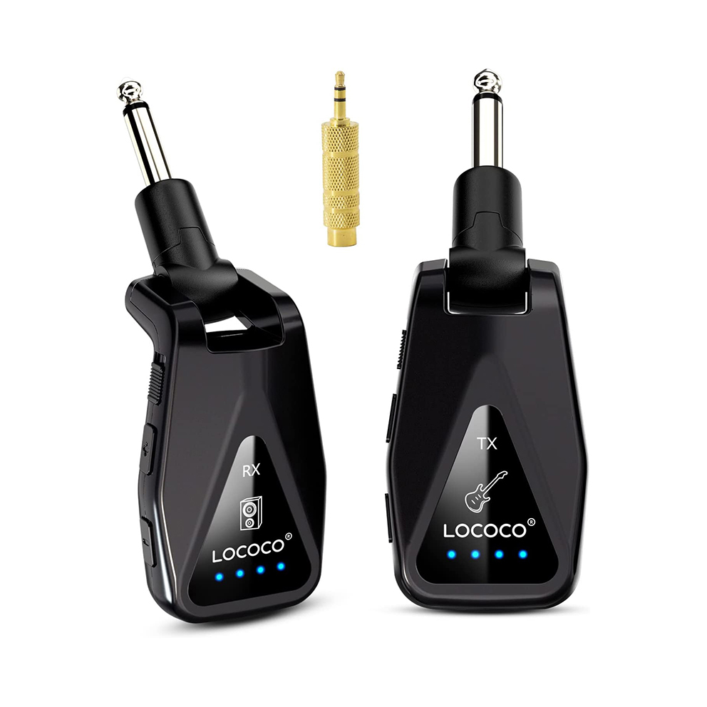 Wireless Transmitter Receiver UHF 4 Channels Rechargeable Audio Wireless Guitar System for Guitar Bass Electric Instruments: Default Title