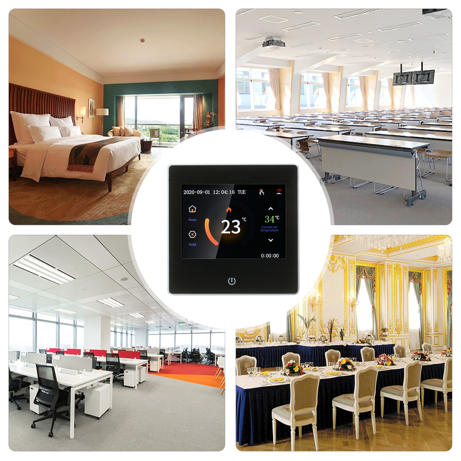 16A Smart Thermostat Programmable Thermostat with WIFI Electric Heating Digital Temperature Controller for Home School Office