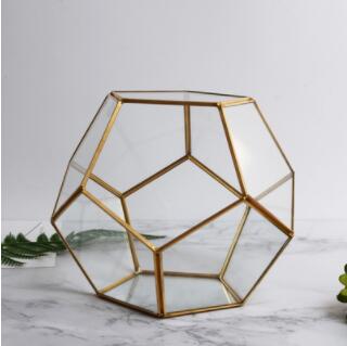 Uregelmæssig glas geometrisk saftig planter vase terrarium beholder diy kasse smykker ringbærer pude til bryllupsdekorationer: 22 x 22 x 18cm
