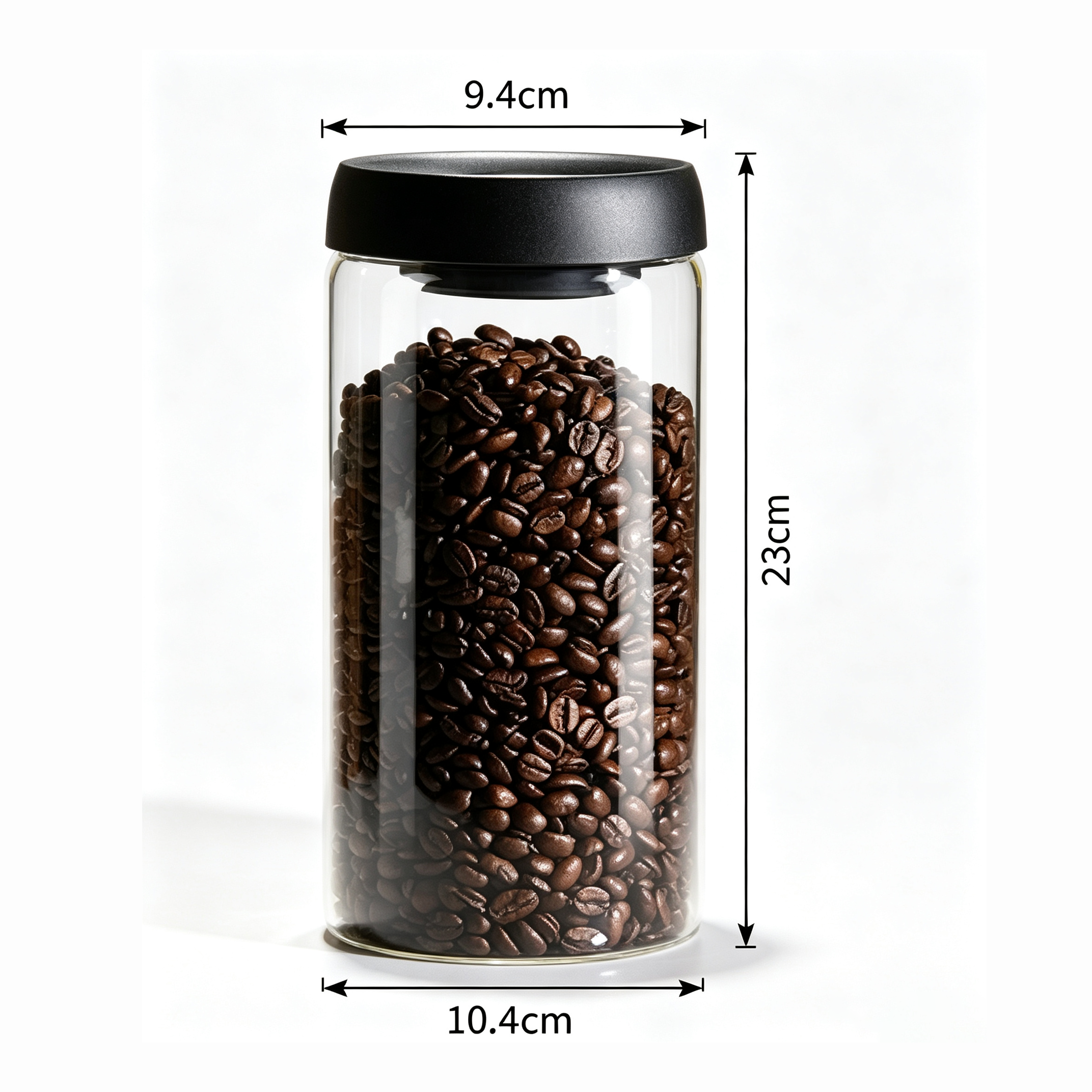 Vakuumversiegelter Behälter Kaffeebohnen-Aufbewahrung Glasflasche Transparenter Lebensmittel-Aufbewahrungsbehälter Feuchtigkeitsbeständiger Luftdichter Behälter: Blau