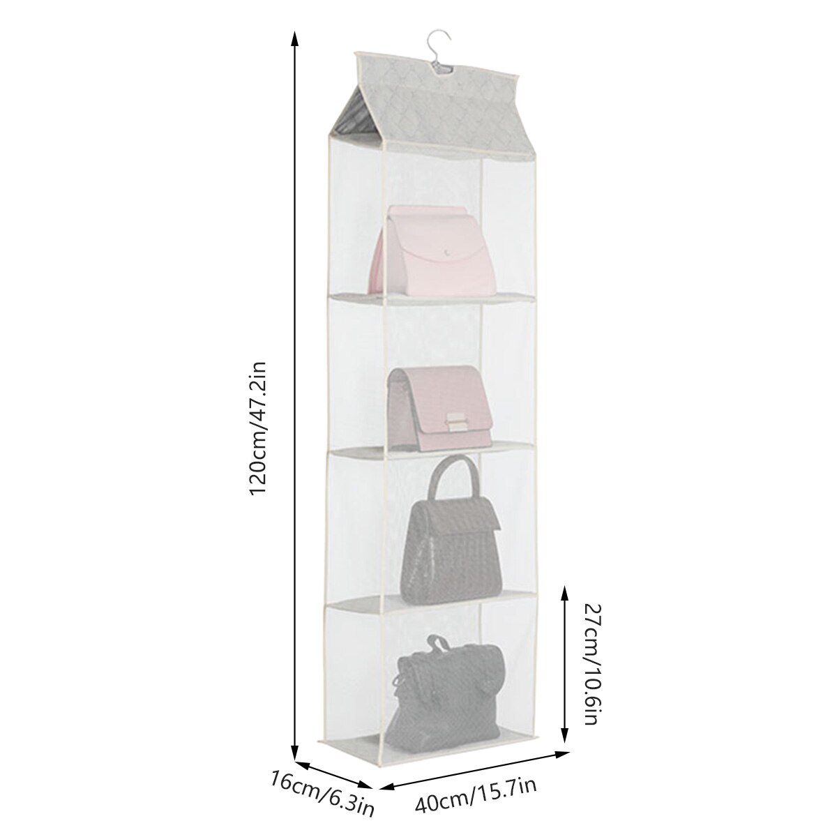 Ensemble Rangement Sacs 8 Pièces - 4 Tailles | Sacs Anti-poussière | Avec Zip Et Crochets | Pour Placard