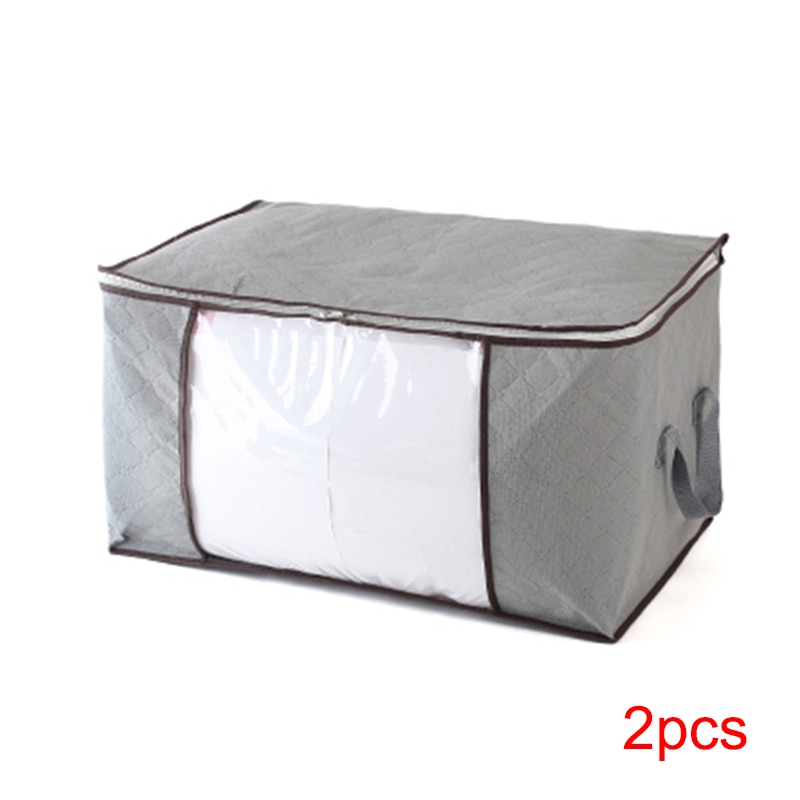 Hjemmeopbevaring sammenfoldelig taske vandtæt oxford stof sengetøj puder quilt opbevaringstaske tøj opbevaring taske organizer: 60-2 stk