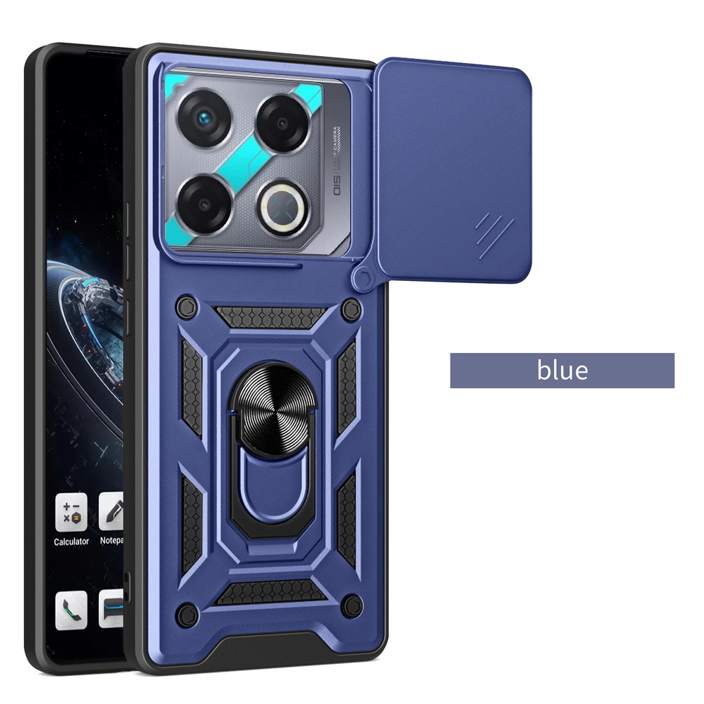 Funda protectora de cámara para INFINIX GT 20 Pro GT20 Pro Infinix Note 40 Pro + Note 40 Pro Note40 Armor cubierta de anillo híbrido: PVC / Azul