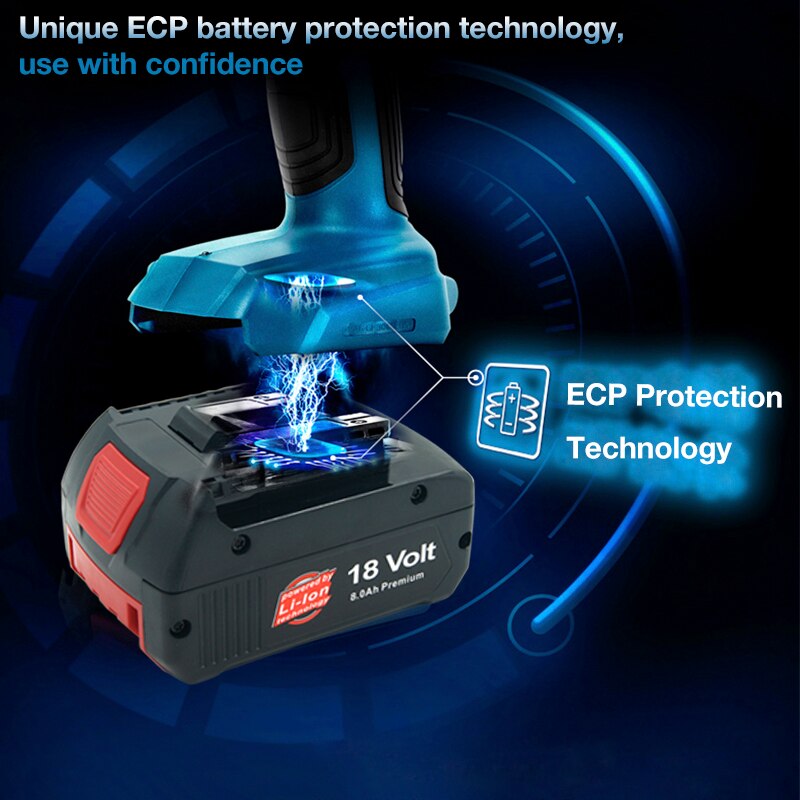 5.0ah/6.0ah/8.0ah 18v li-ion batteri til bosch bat 609 bat 610g bat 618g bat 619 bat 621 bat 620 ledningsværktøj led-indikator