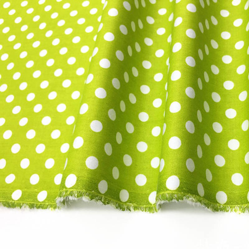 160 cm * 50 cm katoenen doek GROEN GEEL KASTANJEBRUIN polka dot 0.8 cm stoffen voor DIY beddengoed handwerk tafelkleed quilten patchwork craft: 7 GREEN