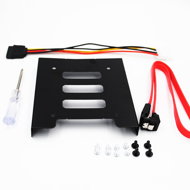 TRIXES Zwart metaal 2,5 inch tot 3,5 inch SSD Interne harde schijf montagekit - Beugel voor harde schijf - Hoogwaardige montagevervanging