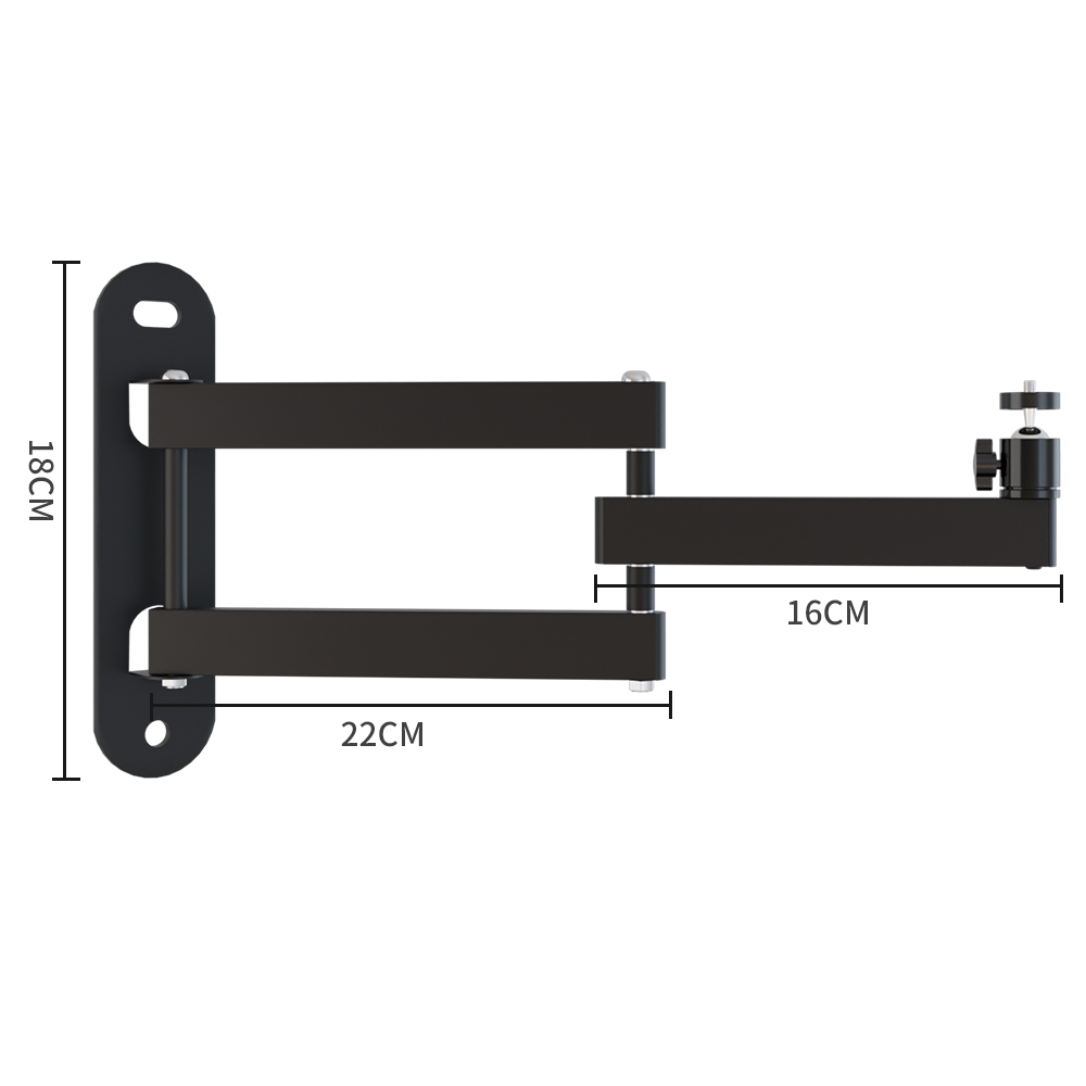 Photography Studio Boom Arm Wall Mount for Video Strobe Lights Max Length Horizontal and Vertical Rotatable Punch Required: GRAY