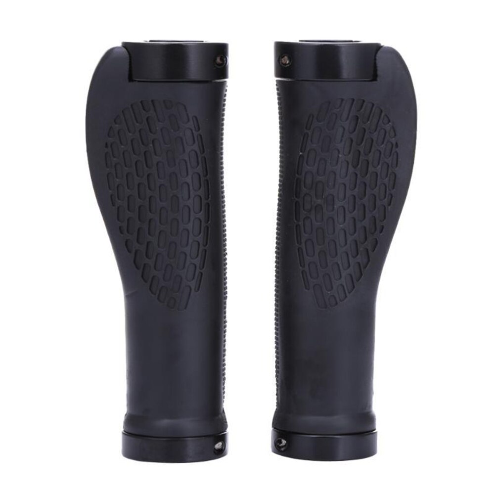 Bike Handlebar Grips Non-Slip Ergonomic Double Lock-on Bike Grips for MTB, BMX with Bar End Caps: Black