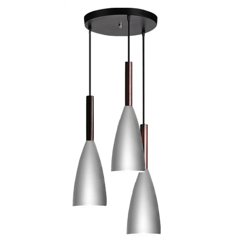 Moderne minimalistisk  e27 pendellamper bar cafe restaurant indretning træ aluminium hængelampe belysning armatur: Kombinationstilstand 9