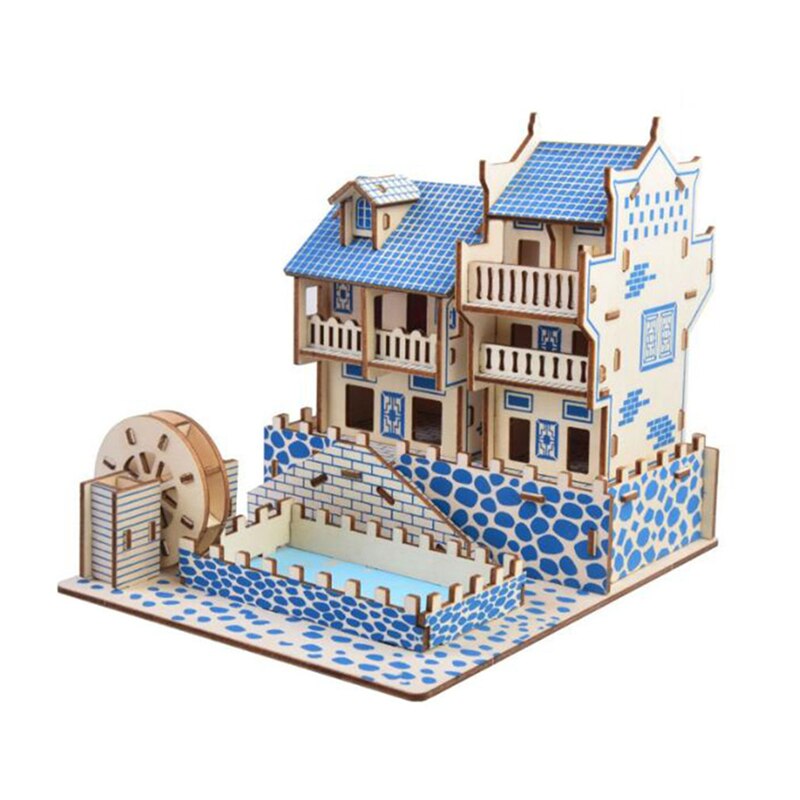 Puzzles en bois 3D Puzzle caméra pont modèle Puzzle jouet éducatif Puzzle assemblage Puzzle pour enfant enfant d'anniversaire: Ancient town