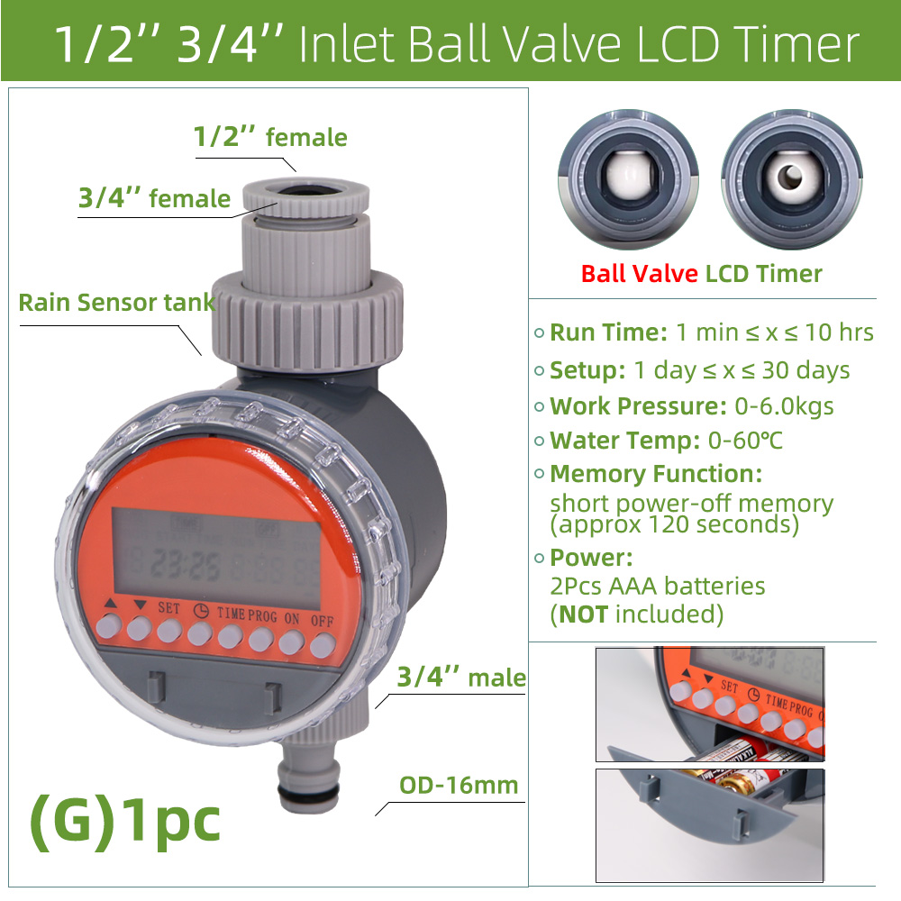 Automatische Watering Timer Elektronische Irrigatiesysteem Liquid Crystal Display Regen Sensor Solar Controller Kas Timing Tool: G