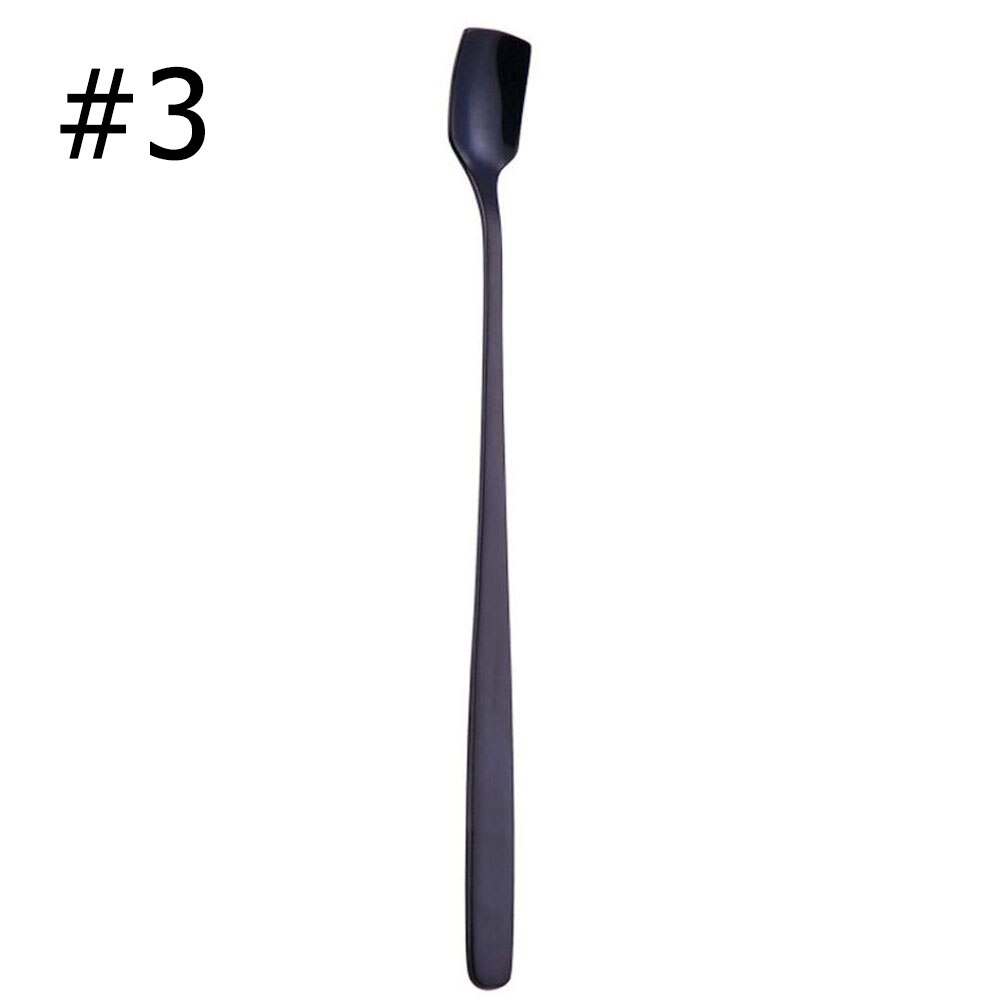 1Pcs Stainless Steel Long handle Iced Tea Spoon Coffee Spoon Cold Drink Fruit Juice Long Ice Scoop Drinking Tools: 3