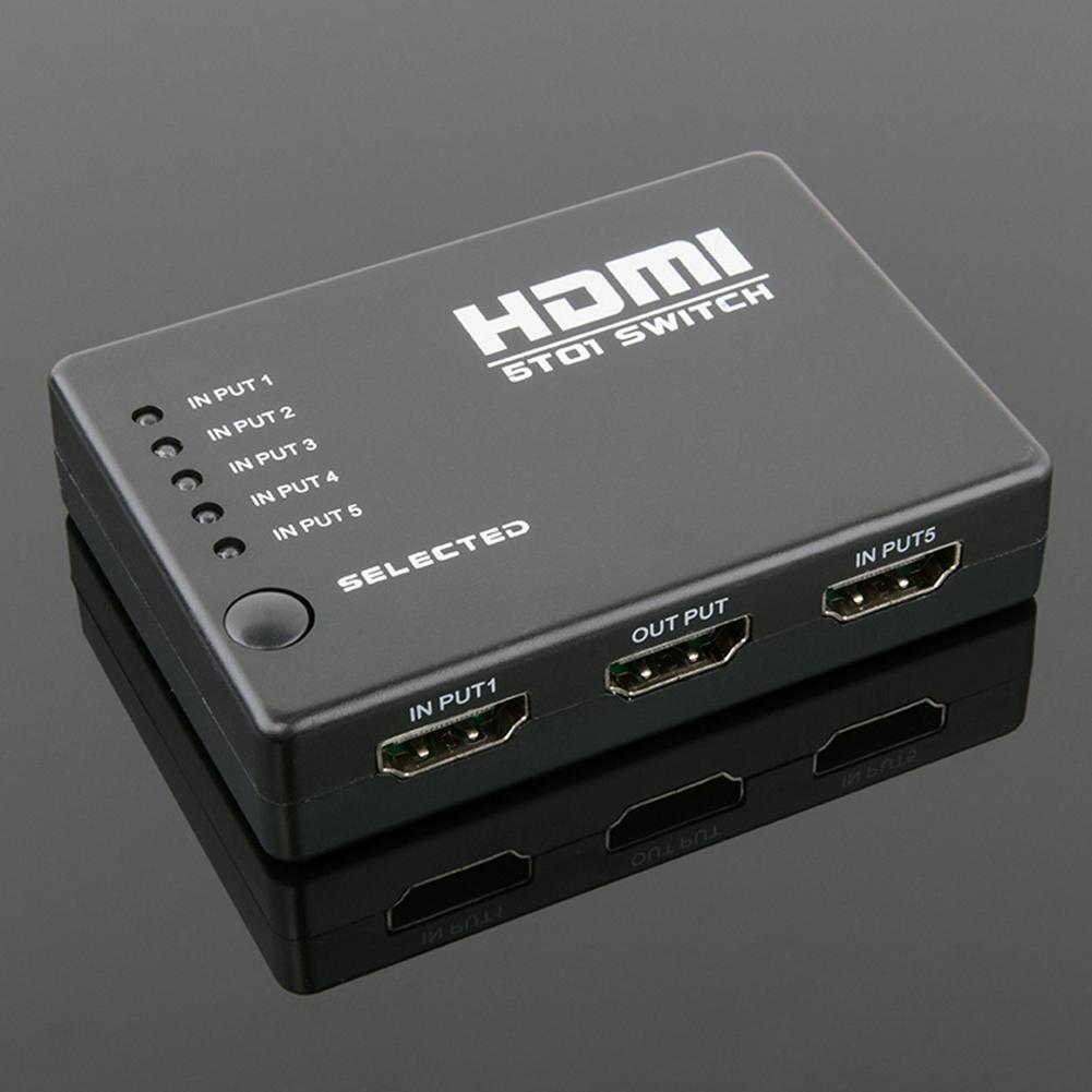 1Set Mini 5 Port 1080P Video Hdmi Switch Switcher Adapter Hdmi Splitter Met Een Ir-afstandsbediening Splitter Doos Voor hdtv PS3 Dvd