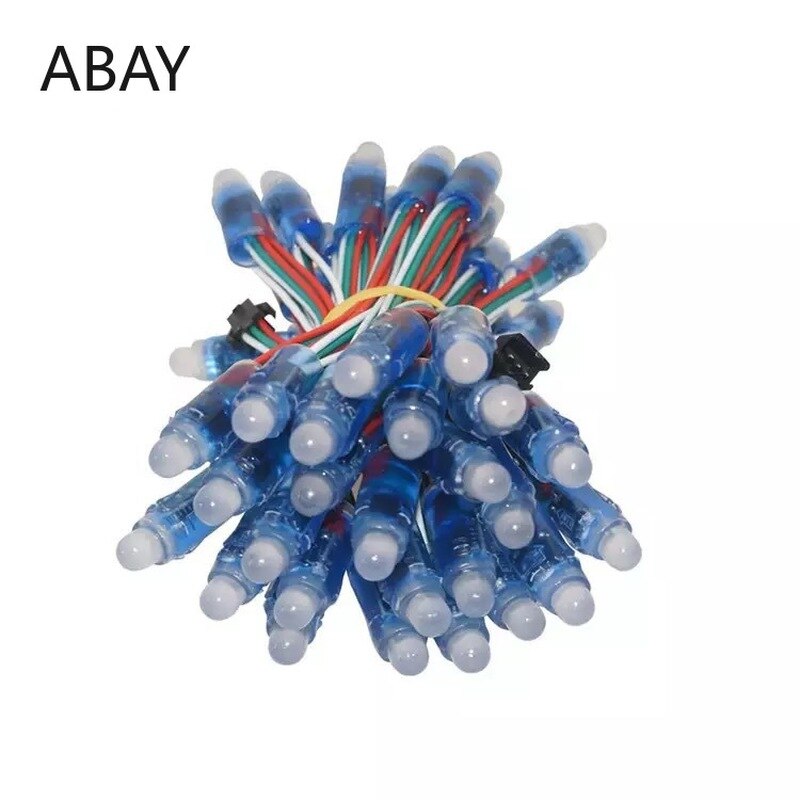 50pcs DC 5V input WS2811 Full Color LED Pixel Light Module 12mm IP68 waterproof RGB color 1903IC Digital LED christmas Light