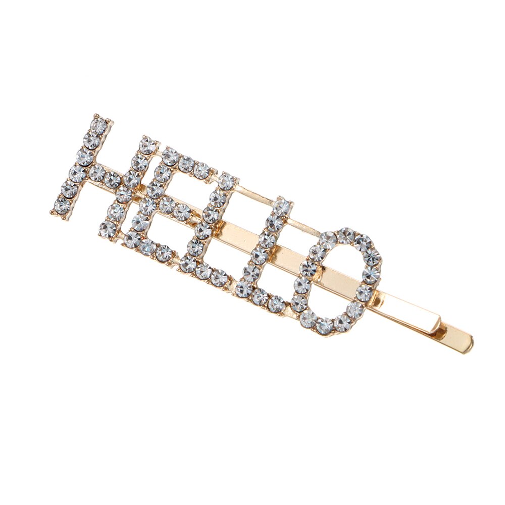 Letter Word Rhinestone Crystal Hairpin Hairgrip Hairclips Hair Clip Grip Pin Barrette Ornament Hair Accessories