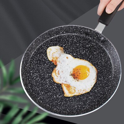20CM Maifan Stone Frying Pan Non-stick Skillet Cauldron Induction Cooker Wok Pan Bread Pizza Egg Pan Breakfast Pot: white