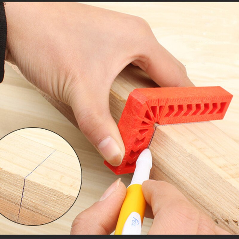 90 Degree Red Right Angle Auxiliary Locator 3 Inch Woodworking Tools Plastic Square Angle Ruler Holder Woodworking Tool