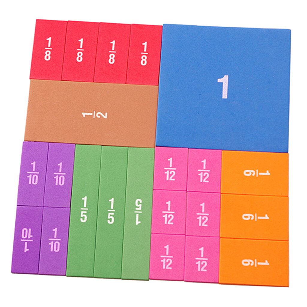 22x Fraction Tiles Calculate Math Kids Toys for Elementary School