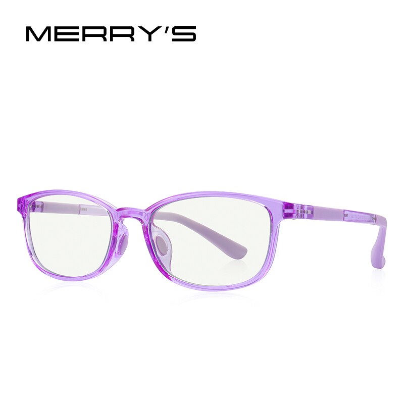 MERRYS Anti Blue Ray Light Blocking Glasses For Children Kids Boy Girl Age 3-15 Computer Gaming Blue Ray Glasses S7002: C06 Purple