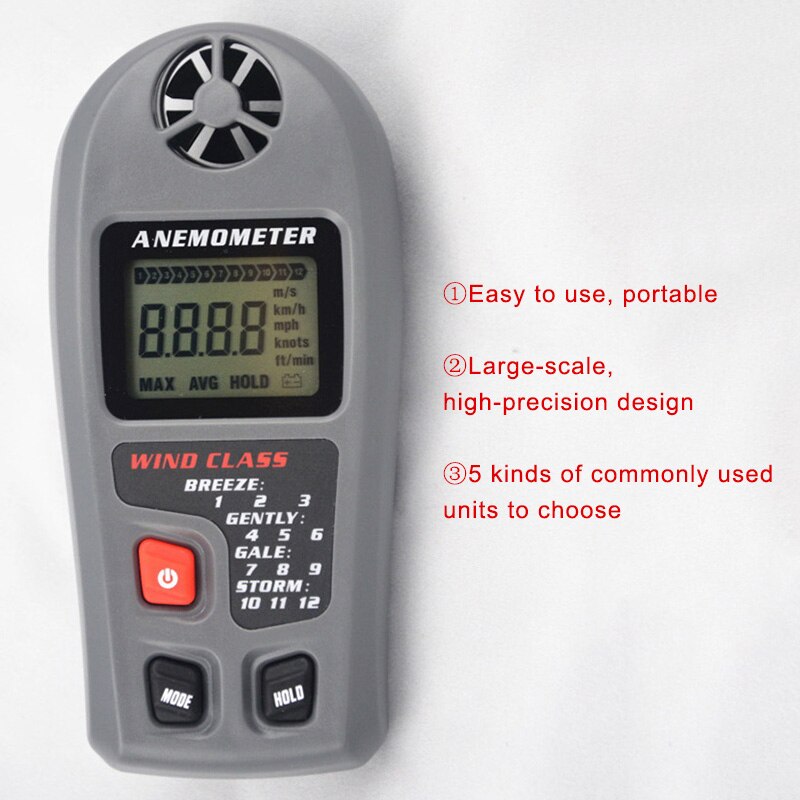 Portable Digital Wind Speed Meter Anemometer High-precision Operation Automatically Wind Meter Anemometer Instrument