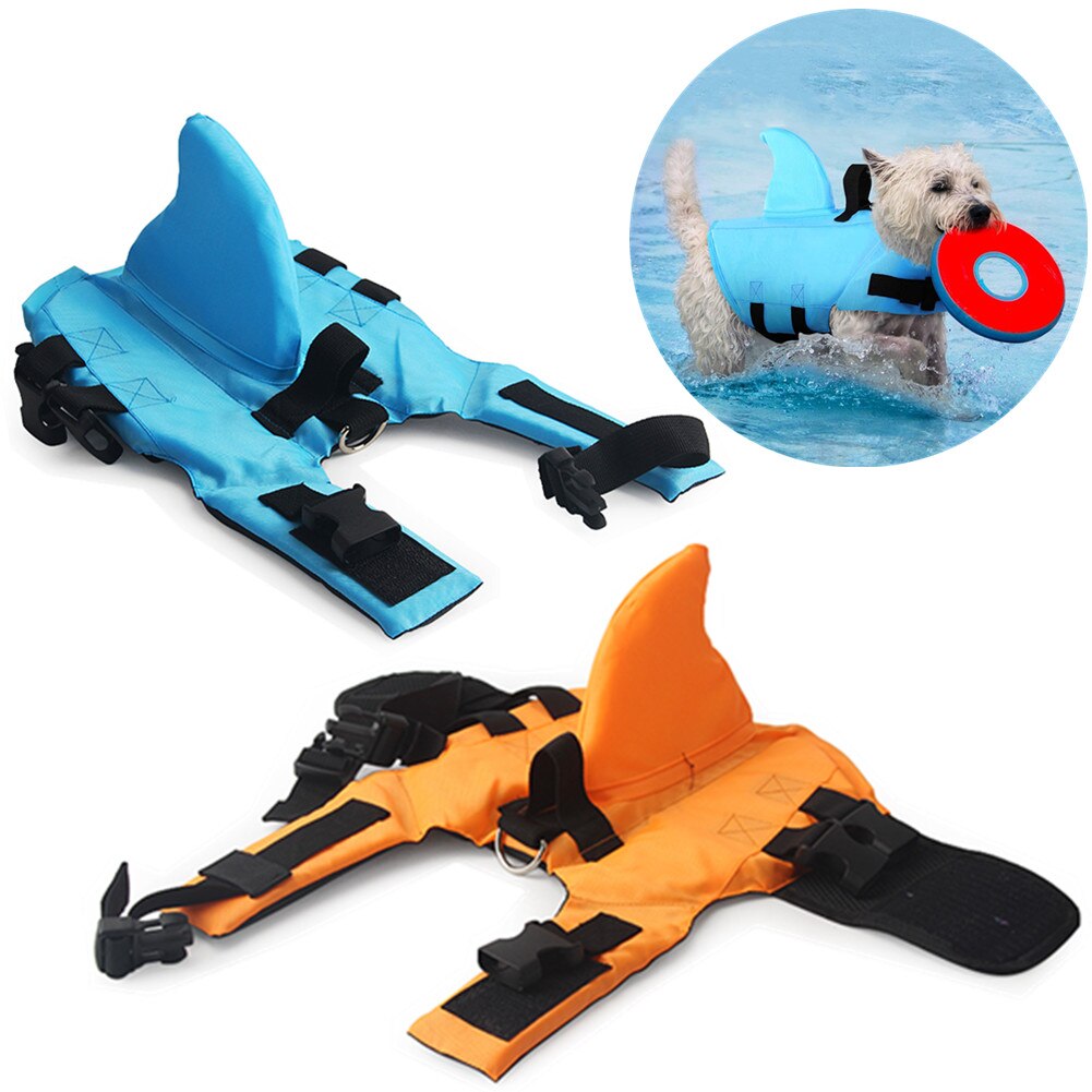 Chaleco de natación con aleta de tiburón para perro, ropa de seguridad de verano para mascotas, Corgi chaleco salvavidas para perros, traje de baño para Bulldog
