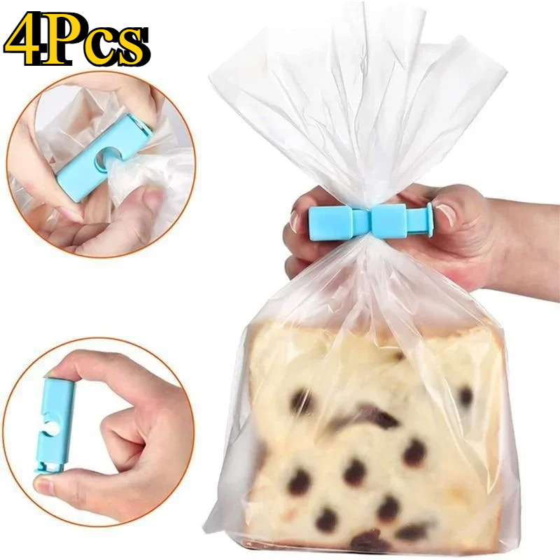 4 szt. Klipsy robić zamykania torebek na przekąnarty, plastikowe klipsy robić zamykania, klipsy robić chleba, klipsy robić torebek na chipsy i inne torebki z żywnością