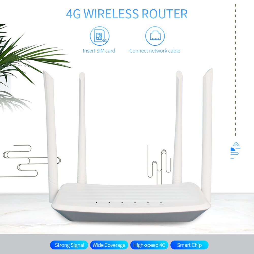 Routeur sans fil 4G LTE routeur CPE haute puissance 300Mbps avec fente pour carte SIM antennes externes Signal fort Version ue