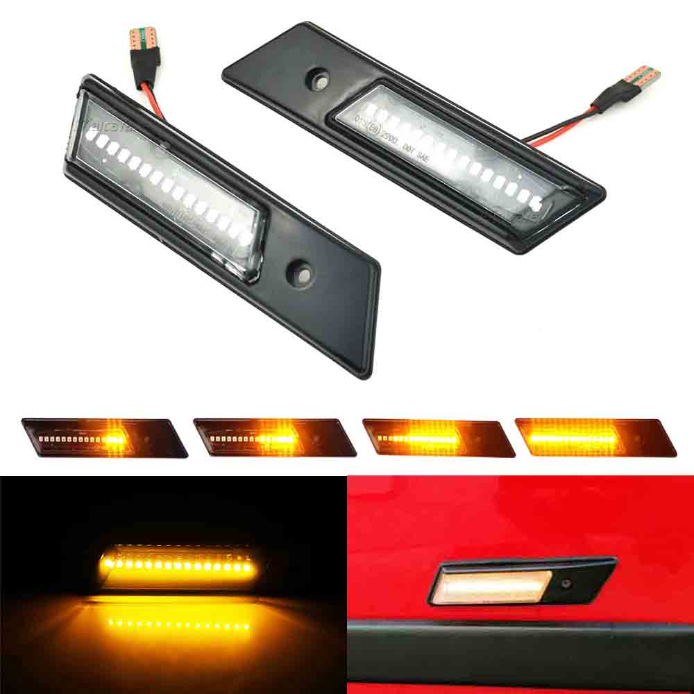 Dynamic Fender Turn signal For BMW E30 E32 E34 E36 Led Light Side Marker Lamp 1990-1996 M3 M5 3 5 7 SERIES: Dynamic Clear