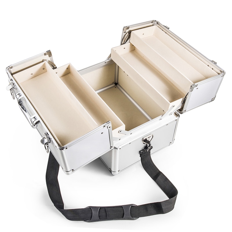 Large Space Lockable First Aid Box Security Lock Medicine Storage with Portable Handle 3 Tier Silver