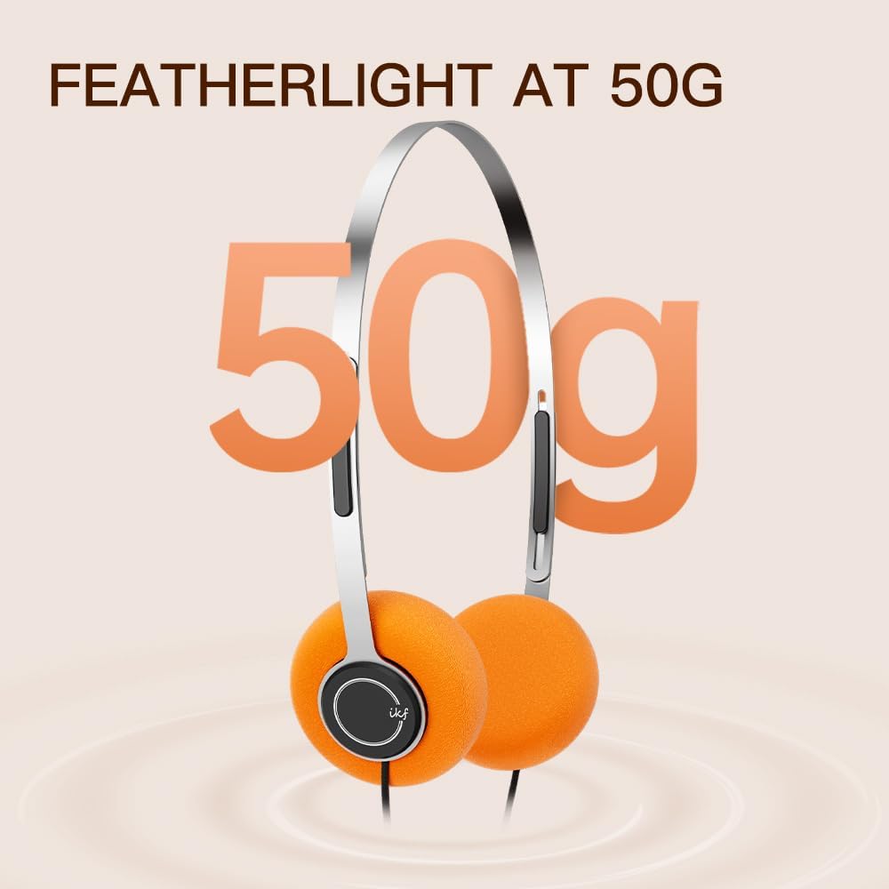 IKF Y3 On Ear Wired Retro Headphones 30mm Speaker HiFi Sound Take Pictures Trendy Pieces Throwback Lightweight