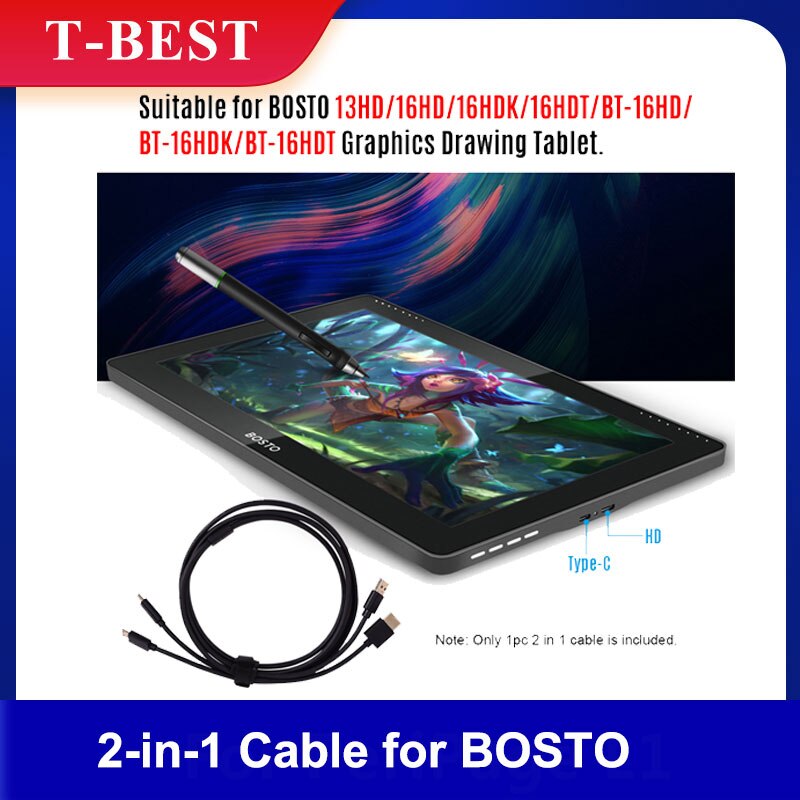 BOSTO – tablette graphique 2 en 1, 13HD/16HD/16HDK/16HDT/BT-16HD/BT-16HDK/BT-16HDT, pour dessin