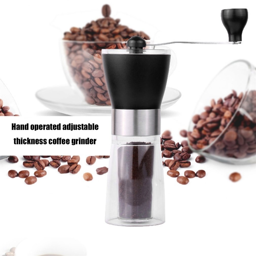 Verstelbare Handkoffiemolen Rvs Keramische Koffie Machine Hand Koffiemolen Glazen Pot Gebouwd Naar Laatste