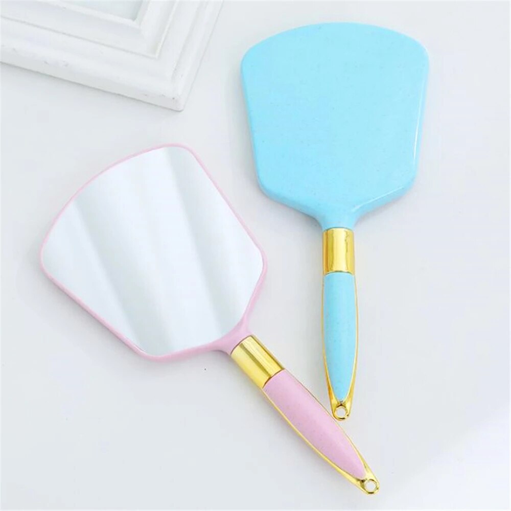 Espejo de mano para maquillaje Vintage para mujer, espejo de mano, tocador de salón de SPA, tocador de maquillaje con mango, espejo compacto para cosméticos