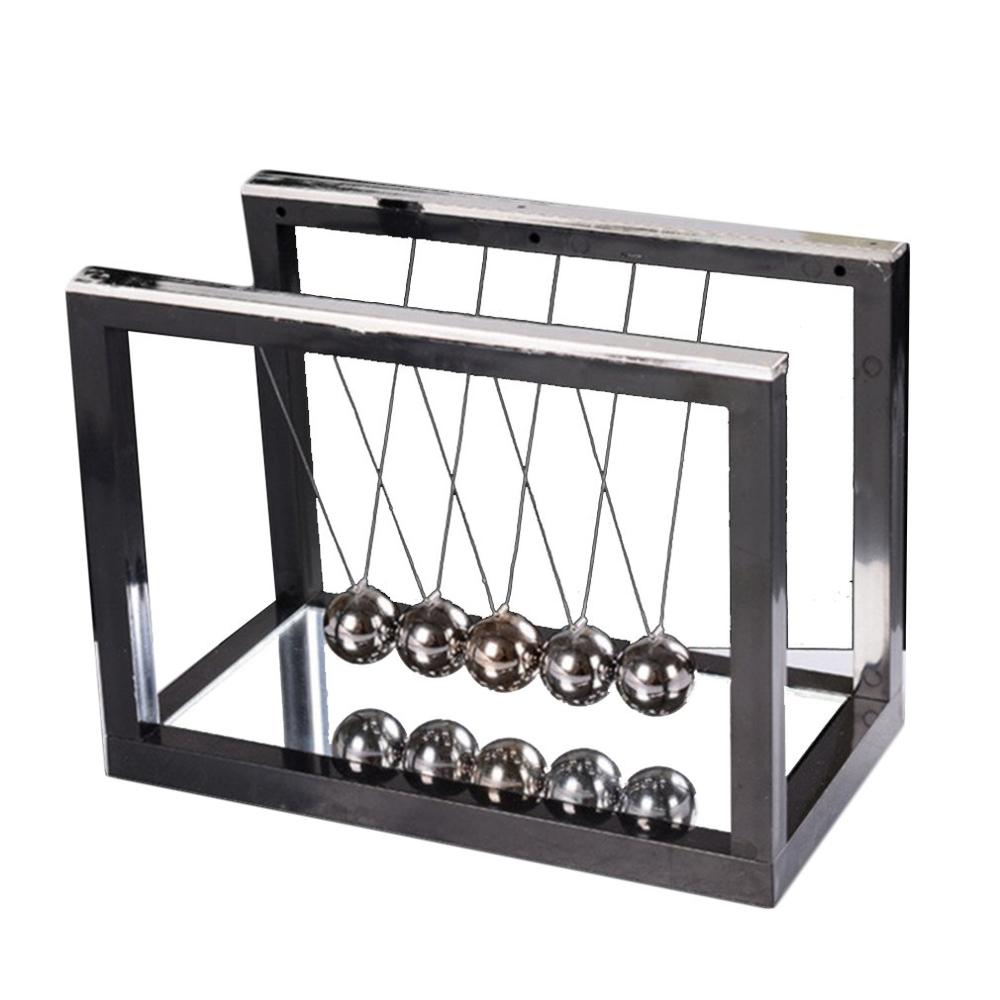 Newton Desk Table Decor Metal Cradle Pendulum Ball Physics Science Pendulum Steel Balance Ball home office Decoration: D