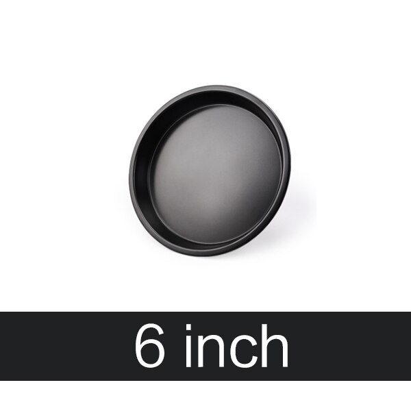 1Pcs Dikke 6/7/8/9/12/13-Inch Carbon Staal Non-stick Pizza schotel Ronde Pizza Plaat Diy Thuis Bakken Lade Bakvorm Oven: 6 inch