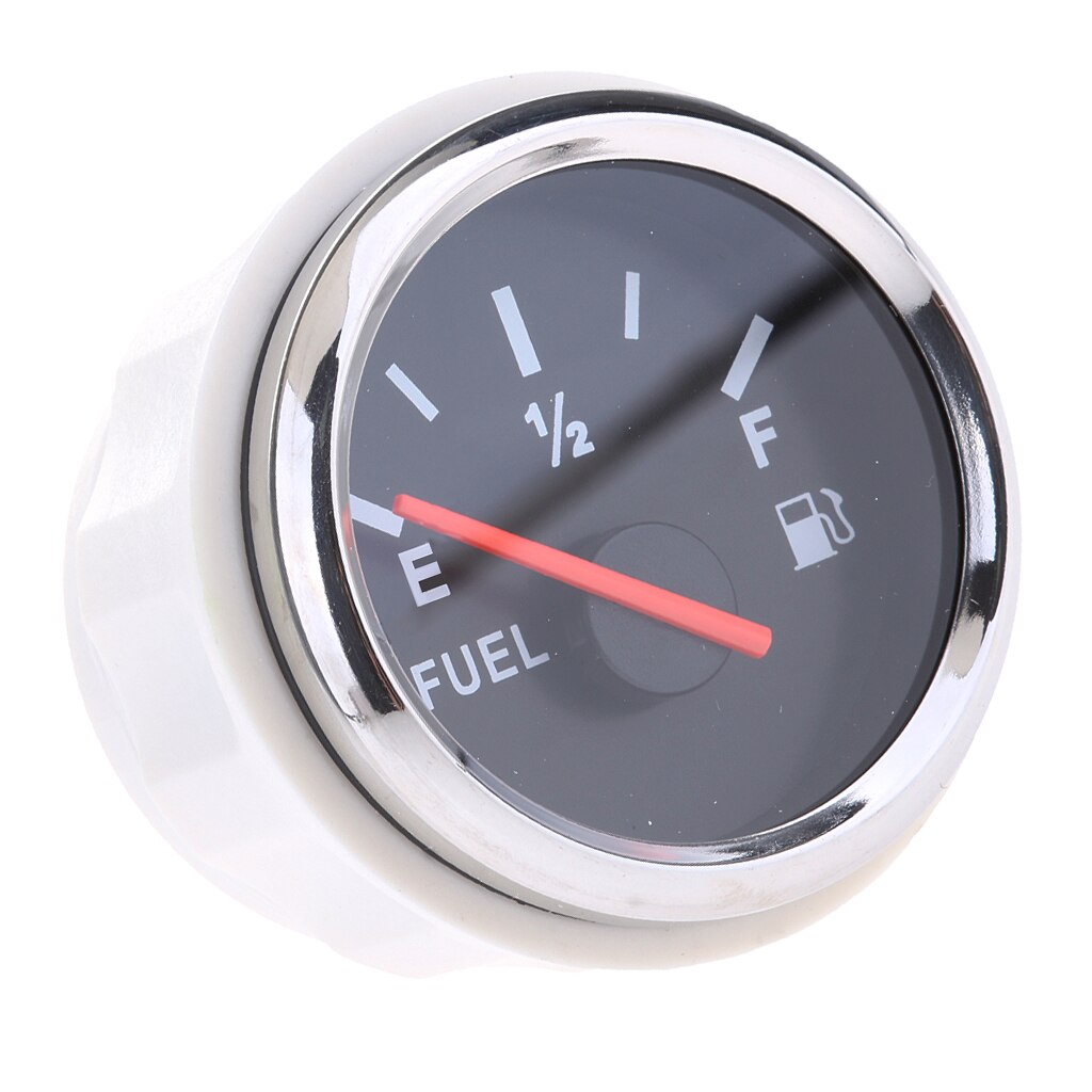 Fuel Level Gauge Car Meter White LED Light Black Rim Automotive Gauges 12V for Universal Boat Car Truck RV Camper: Army Green