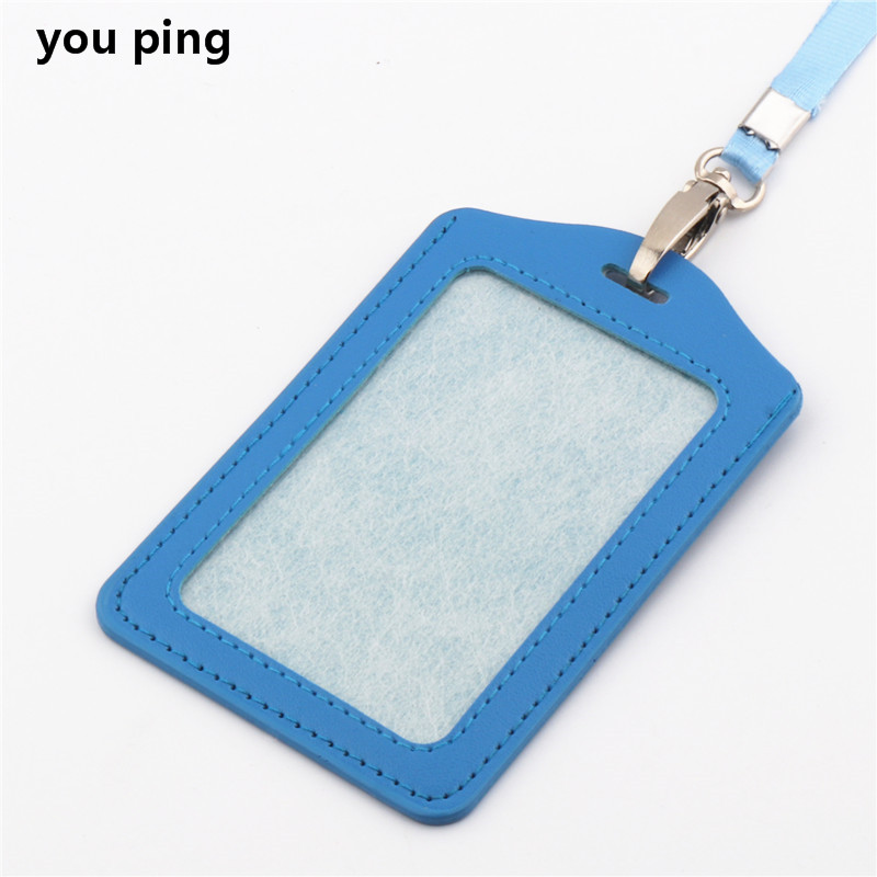 11 Colour PU Card Cover Bus Card Badge Lanyard Business Credit Cards Bank ID Card school supplies: Dark Grey